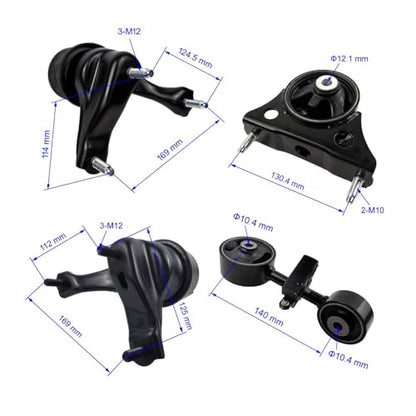 4PCS Engine Motor Trans Mount Set Compatible with Toyota Highlander - size: 2001-2003 Highlander 2.4L 2WD