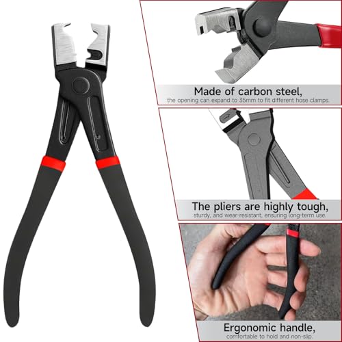 4 Pieces Electrical Disconnect Pliers, Electrical Connector Separator Plier, Automotive Hose Clamp Pliers Removal Tool, Fuel Line Disconnect Tool, Push Tab Plugs Style for Car - style: Black 4PCS