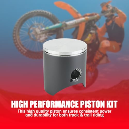 Meteor Piston Kit for KTM SX 125 (2001-2025), 53.96 mm Diameter High Performance Piston for Dirt Bike, Durable Forged Replacement with Rings, Wrist Pin & Circlips, Engine Rebuild Kit for Maximum Power