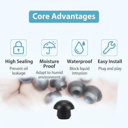 6PCS Bottle Jack & Floor Jack Oil Filler Plug Set, 8mm Rubber Hydraulic Jacks Oil Plug, Horizontal Jacks Hydraulic Filler Bung for Sealing Oils Reservoir, Flat-Head Top Pressure Rod Accessory