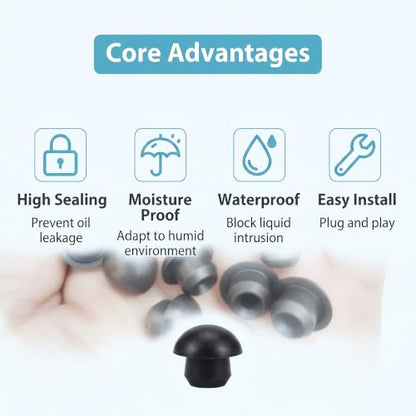 6PCS Bottle Jack & Floor Jack Oil Filler Plug Set, 8mm Rubber Hydraulic Jacks Oil Plug, Horizontal Jacks Hydraulic Filler Bung for Sealing Oils Reservoir, Flat-Head Top Pressure Rod Accessory