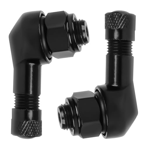 Black Aluminum 90 Degree CNC Motorcycle Tire Valve Stems TV25AL for Aprilia, Ducati, KTM, Easy Installation, 0.357"/8.3mm+0.3mm Valve Hole Dia, Pack of 2 - size: TV25AL-8.3 2pcs