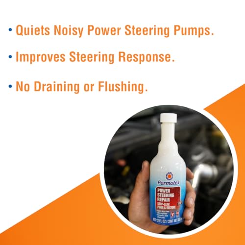 Permatex 30303 Power Steering - Stop Leak, 12 fl oz, Effectively Stops Power Steering System Leaks While Revitalizing Seals and O-Rings - style: Power Steering