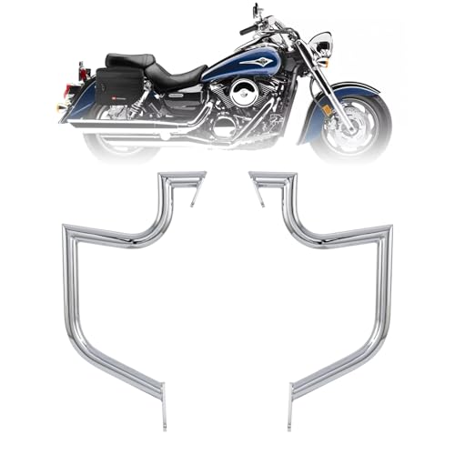 Kinglemc Crash Bar Engine Guard for Kawasaki Vulcan(Chrome) - color: Chrome, size: VN1600A VN1600E