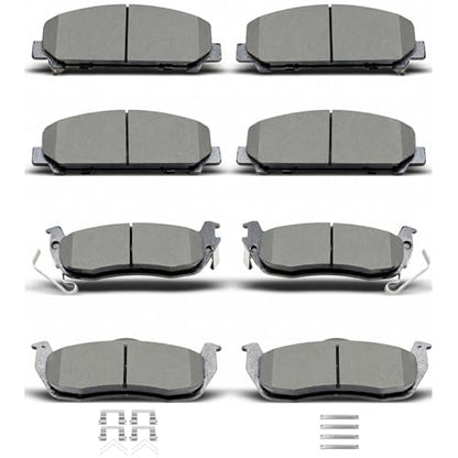 Front & Rear Ceramic Brake Pads With Clips Compatible with 2007-2010 Infiniti QX56, 2007-2015 Nissan Armada, 2008-2015 Nissan Titan - size: D1041 D1509