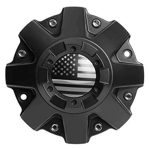 KitsPro Center Cap for Mayhem C108010C01 C806803-2CAP Rim — Matte Black with American Flag, Pack of 1 - color: Matte Black with American Flag, size: Mayhem C108010C01 / C806803-2CAP