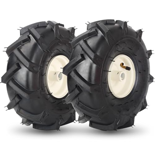 GICOOL 11x4.00-4 Tiller Tire & Wheel 3/4" Axle, 2PK for Craftsman Troy-Bilt - size: 11x4.00-4, 3/4" Axle Bore