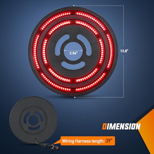 Nilight Spare Tire Brake Light Red for 2007-2017 Jeep Wrangler JK JKU - color: JK 2007-2017 Tire Brake Light Double Row