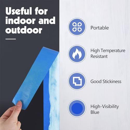 5Rolls Blue Painters Tape 30MM × 55Yd Wide Blue Masking Tape for Painting - size: 1.2inch-5rolls