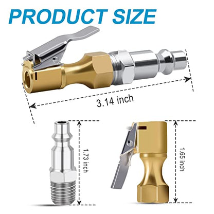 Air Chuck Pack of 3, Heavy Duty Closed Flow Tire Chuck with 1/4" FNPT for Tire Inflator Gauge Compressor Accessories