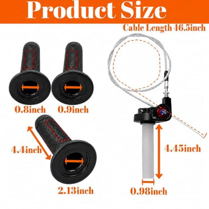 7/8" 22mm Twist Throttle Handle Grips Cable Kit Handlebar Powersports Grips