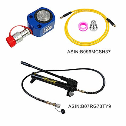 AMZCNC 20T Hydraulic Ram Cylinder Low Profile Hydraulic Cylinder Jack Single Section Mini Jack Ram 14mm Stroke - size: 20T