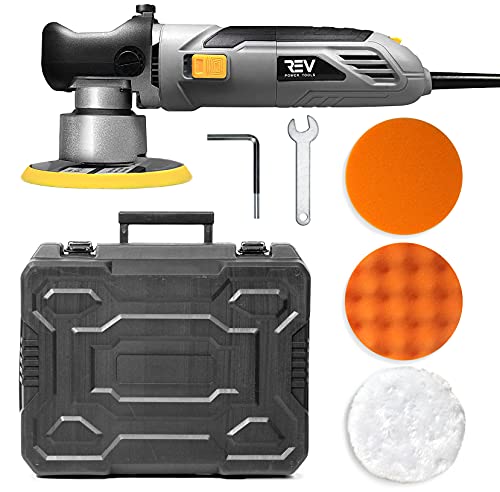 VViViD REV Random Orbit Buffer & Polisher, Paint-Safe, 2000-6400rpm, with 3 buffing cutting pads - size: 6 Inch - 6400 RPM