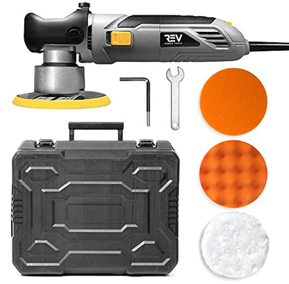 VViViD REV Random Orbit Buffer & Polisher, Paint-Safe, 2000-6400rpm, with 3 buffing cutting pads - size: 6 Inch - 6400 RPM