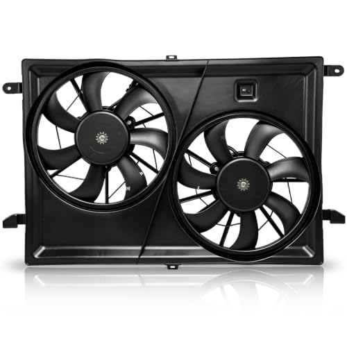 Engine Cooling Radiator Fan Assembly Fit for Chevrolet Traverse 2009-2017; GMC Acadia 2007-2016, Acadia Limited 2017; Buick Enclave 2008-2017; Saturn Outlook 2007-2010, Reference Number 621-390 - size: 15226663, 20972760