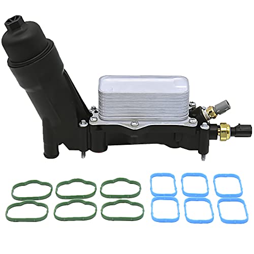 FOKES Engine Oil Cooler and Oil Filter Housing Adapter gaskets Sensor Kit Compatible with 2014-2017 Chrysler 200/300 Dodge Journey Jeep Wrangler Ram 3.6L Replace# 68105583AF 68105583AA - size: 68105583AF 2014-2017