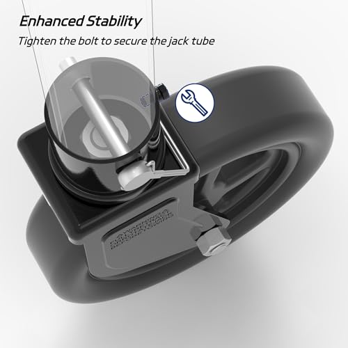 2000lbs 8" Trailer Jack Swivel Caster Replacement with Spoked Wheel - color: Black