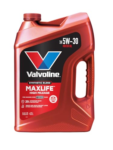 Valvoline MaxLife High Mileage 5W-30 Synthetic Blend Motor Oil 5 Quart - size: 5 qt (Pack of 1), style: High Mileage