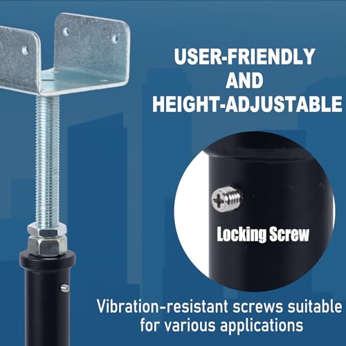 4 Pack U-Shaped Floor Jack - Adjustable Steel Beam Support for 4x2, 4x4, 4x6 Joists Heavy Duty Screw Jack with U-Head Telepost & House Jack.15-19 Inch Adjustment Range. - size: 15-19