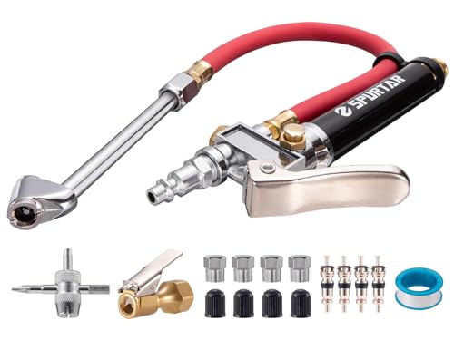 Spurtar 10-120 PSI Tire Pressure Gauge with Inflator Heavy Duty