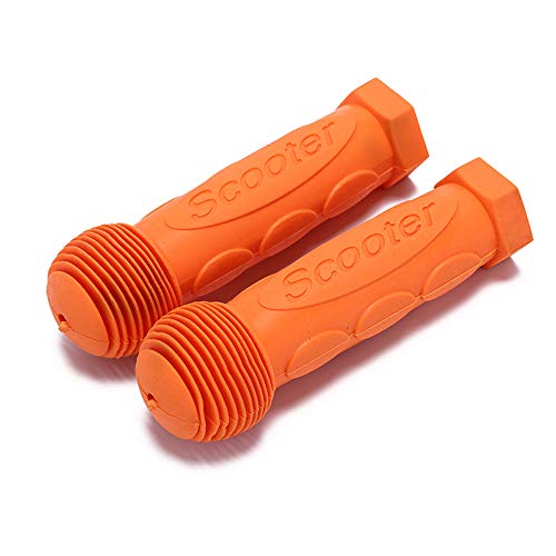 Syvrac 1Pair(2PCS) Scooter Child Kids Bicycle Grip Anti-Slip Handlebar 22MM Silica-Gel Material Holes Children Bike Accessory - color: Orange