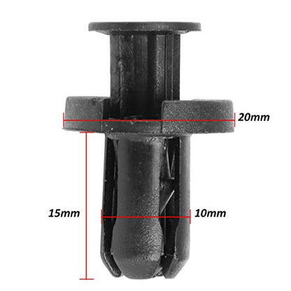 DNA Motoring BMP-Rivet Push Pin Rivet Car Body Clips - [Pack of 50] 10mm BMP Car Fasteners Kit, Nylon, Black - style: 50pcs