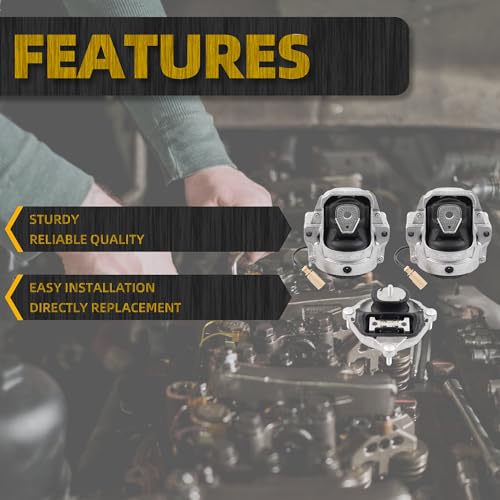 Dasbecan 3PCS Engine Motor Trans Mount Compatible with Audi A4 A5 2008-2017