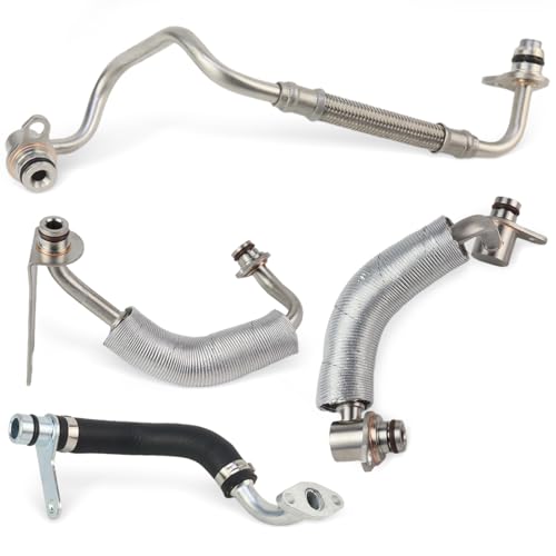 4-Piece Turbocharger Coolant and Oil Line Kit Compatible with BMW N20 N26 125i 220i 320i 328i 420i 428i 520i 528i xDrive20i References 11538663516 11538663517 11428626652 11428626653 - color: 4-Piece Cooling Tube Set
