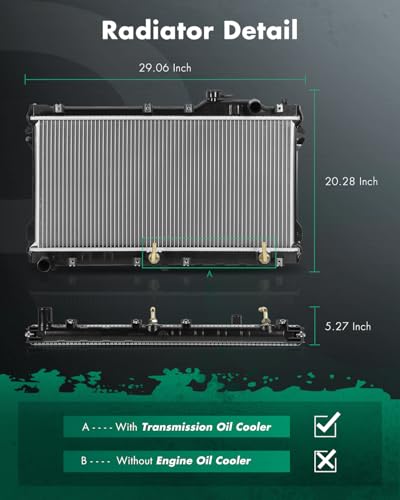 SCITOO 1140 Radiator Fit for Mazda for Miata 90-93 1.6L 94-97 1.8L - size: 1140