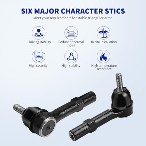 6pc Front Inner Outer Tie Rod Ends for 2007-2013 Chevy Silverado 1500
