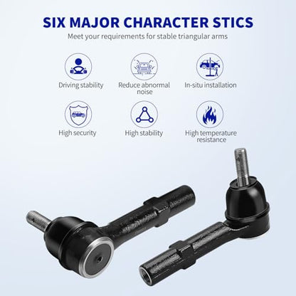 6pc Front Inner Outer Tie Rod Ends for 2007-2013 Chevy Silverado 1500