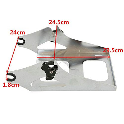 TCT-MOTORPARTS Chopped Tour Luggage Trunk Backrest Pad Chrome Mount Bracket Fit for 2014-2025 Harley Touring CVO Road Glide Street Glide Special Road King Electra Glide - color: Vivid Black Chopped Trunk+Chrome Rack#1