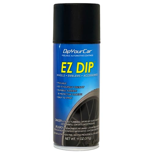 DipYourCar.com EZ Paint - Can of Sprayable Automotive Dip Coat | Removable Peelable Paint Protection for Cars, Wheels, Trim, Emblems | Super Black Color Spray