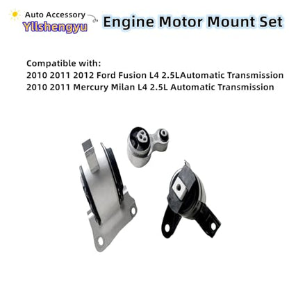 Engine Motor Mount Kit for Fusion 2010-2012 - size: 2010-2012 Ford Fusion L4 2.5L