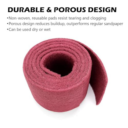 Maroon Scuff Pad Roll 5" x 7-1/2 ft - General Purpose Surface Prep for Auto Body, Woodworking & Paint - color: Maroon, style: 5 Inches * 7-1/2 Feet
