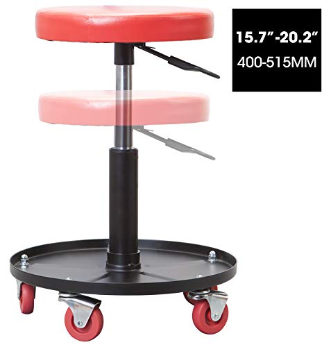 Big RED Pneumatic Rolling Mechanic Stool, Low Profile - style: 6201