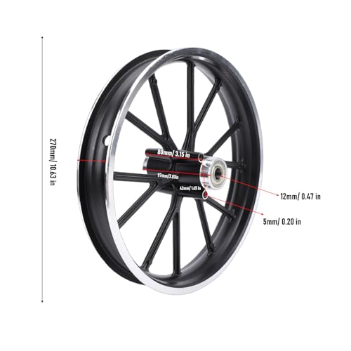 Sorandy 2.50 10 Dirt Bike 10 Inch Wheel Hub, Widened Aluminum Alloy Rim, Enhanced Traction Design Replacement for Mini Pocket Bike Electric 49-50ml Dirt Bike (Rear Wheel)