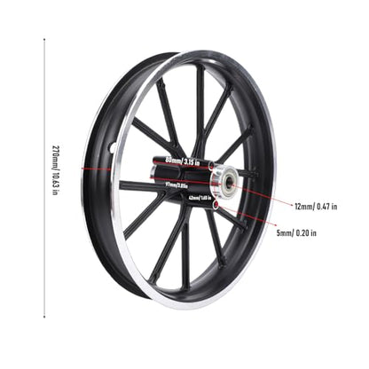Sorandy 2.50 10 Dirt Bike 10 Inch Wheel Hub, Widened Aluminum Alloy Rim, Enhanced Traction Design Replacement for Mini Pocket Bike Electric 49-50ml Dirt Bike (Rear Wheel)
