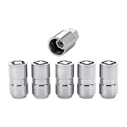 McGard Wheel Lock, Premium, 14 mm x 1.50 Thread, Cone Seat, Closed End, Key Included, Steel, Chrome, Set of 5