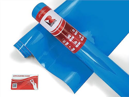Avery Dennison SW900 632-O Gloss Light Blue Supreme Wrapping Film Vinyl Vehicle Car Wrap Sheet Roll - (12" x 60" w/Application Card) - color: Gloss Light Blue, size: 1ft x 5ft