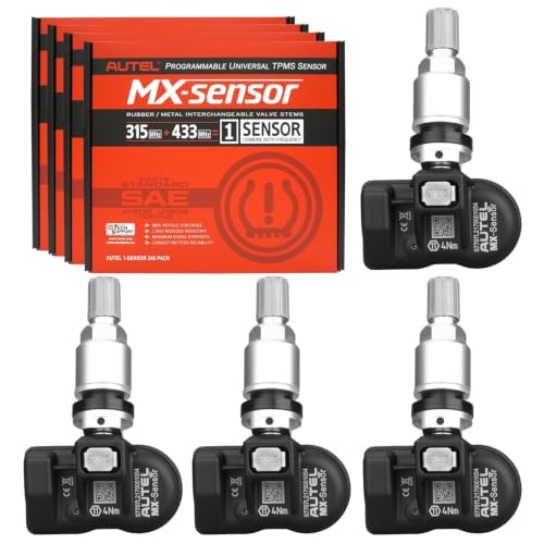 Autel TPMS Sensors 4 Pack, MX Sensor 315/433MHz, Metal Valve