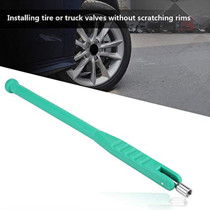 Acouto Tire Valve Stem Puller Tool Tire Valve Stem Puller Installer Tool Quick Remover Tire Repair Installer No Scratch Green Tire Valve Stem Puller Rod Tool with Valve Core Tool Built in