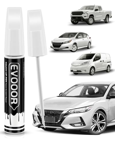 QAK Glacier White/White Touch Up Paint Compatible with Nissan Exact Match 2 in 1 Touch up Paint for Chips and Nicks Repair - color: Glacier White/White(QAK) Compatible with Altima/Frontier/Leaf/NV/Pathfinder/Rogue/Rogue-Sport/Titan/Titan-XD/XterraGlacier