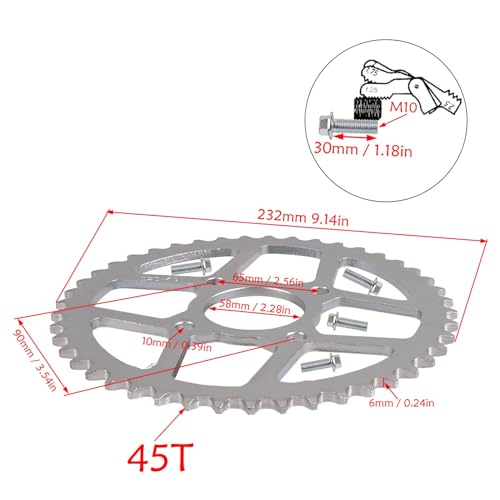 TDPRO 16" Rear Wheel 90/100-16 Tire Rim & 45T Sprocket & Brake Disc for 150cc 140cc 200cc Dirt Bike - size: 90/100-16