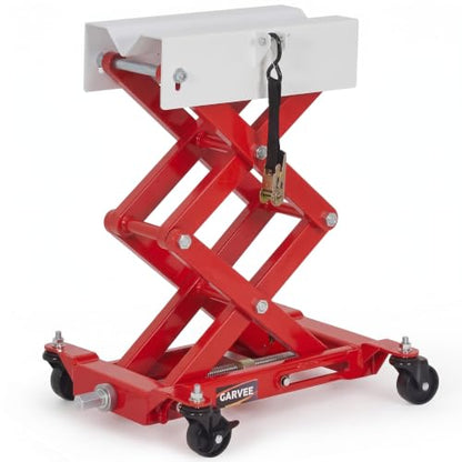 450 LBS Low Profile Transmission Jack, Heavy Duty Auto Repair Lifting Jack - color: Red & White