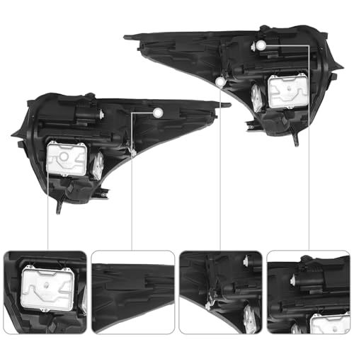 LED Headlight Assembly Left+Right Side for 2020-2023 Cadillac XT5, Complete All-LED System with DRL, Driver/Passenger Side Direct Replacement Headlamps Assy, Black Housing (OEM: 84849606/84849607)