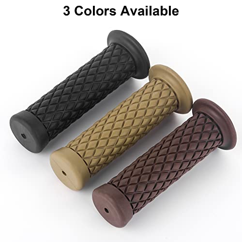 Universal Motorcycle Handles Grips - Non Slip Rubber Motorcycle Grips for Harley Honda Yamaha Suzuki Kawasaki Dirt Bike - color: Black