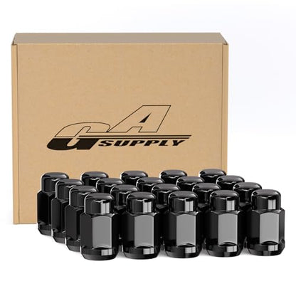 GAsupply 20pcs M12x1.25 Lug Nuts Black, 1.38" Tall 3/4" 19mm Hex Cone Seat - color: Black, size: M12x1.25, style: 20 Pack