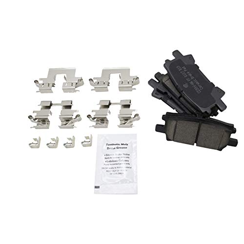 TRQ Rear Brake Pad and Rotor Set Ceramic G Coated Solid Rotors 11.34 in - style: BKA11333