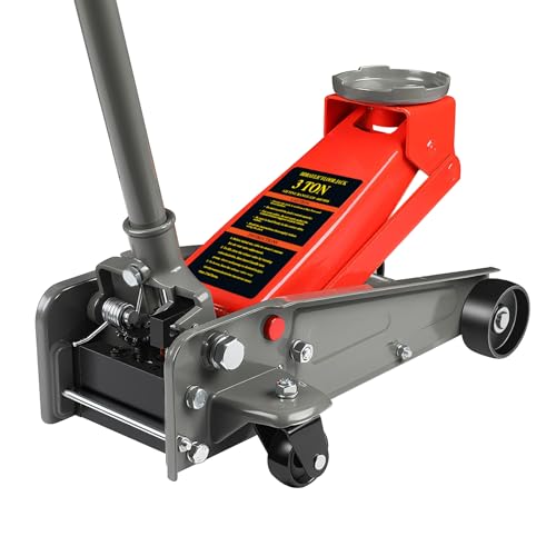 LARBANKE 3 Ton/6600 Lbs Hydraulic Floor Jack,Lift Range: 5.31''-18.11'',Red